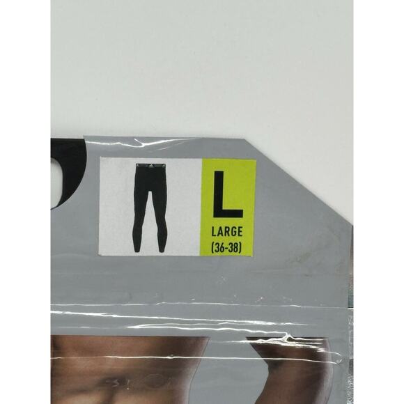 Mens Adidas Climalite ULTRA TECH Long Pants Quick Dry Base Layer Black Large NEW - Picture 2 of 4